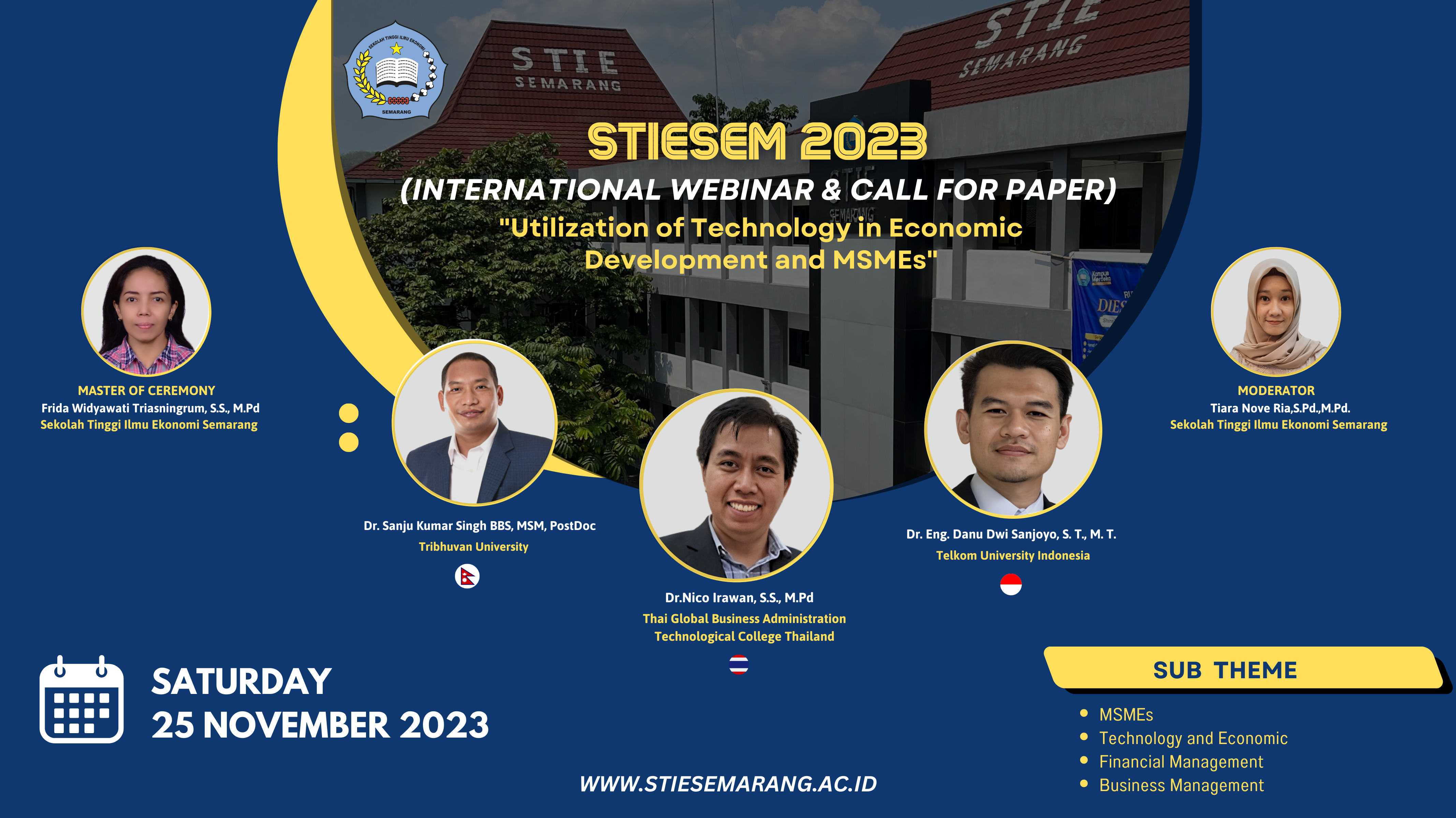 STIESEM 2023 (International Webinar & Call for Paper) : Utilization of Technology in Economic Development and MSMEs